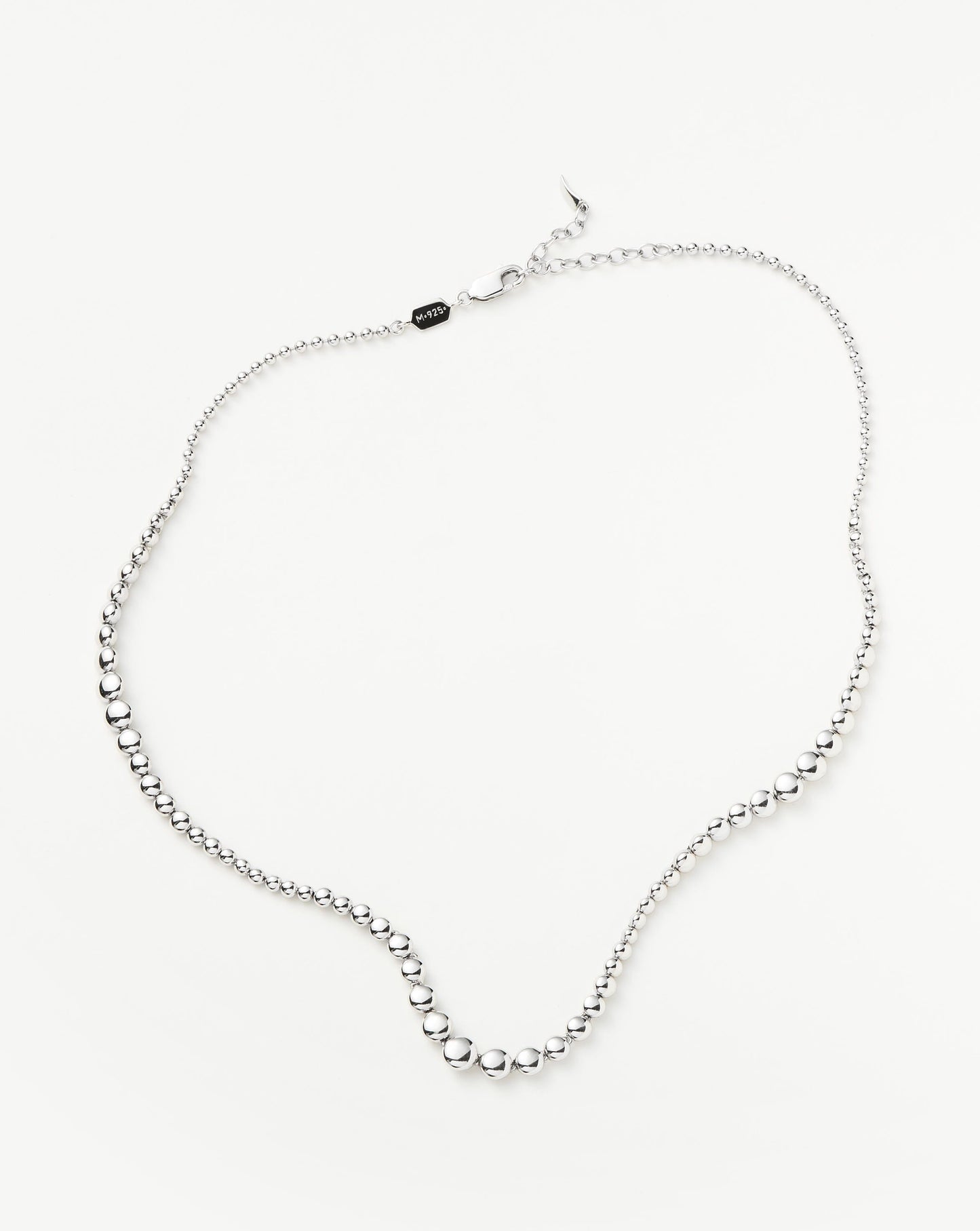 Sterling Silver Beaded Choker Necklace