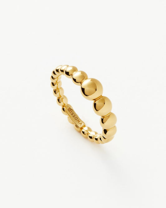 18k Gold Vermeil Beaded Stacking Ring