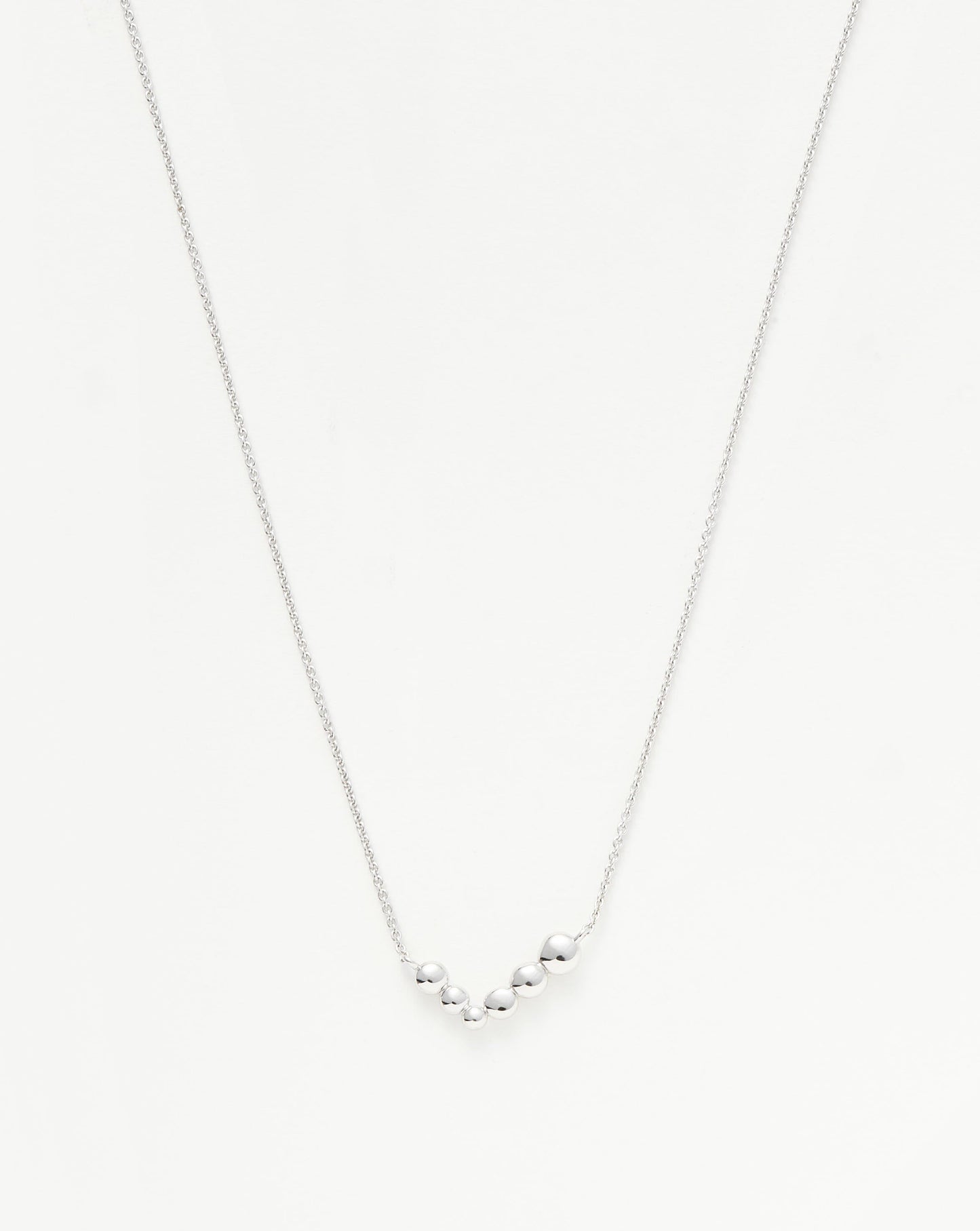 Sterling Silver Beaded Floating Necklace