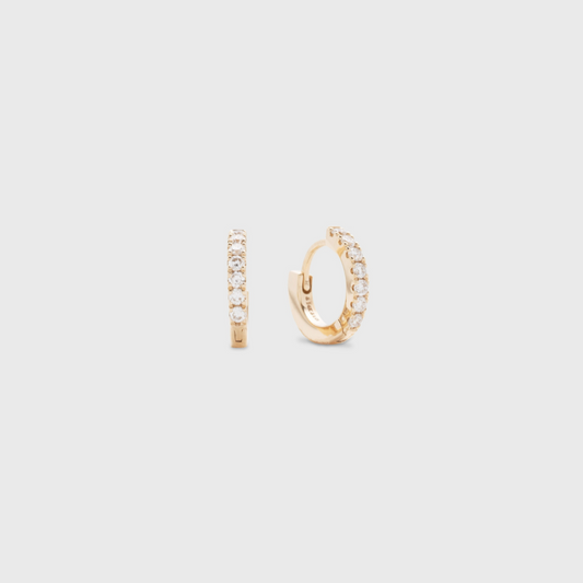 Diamond Aurora 14k Huggie Earrings 10mm