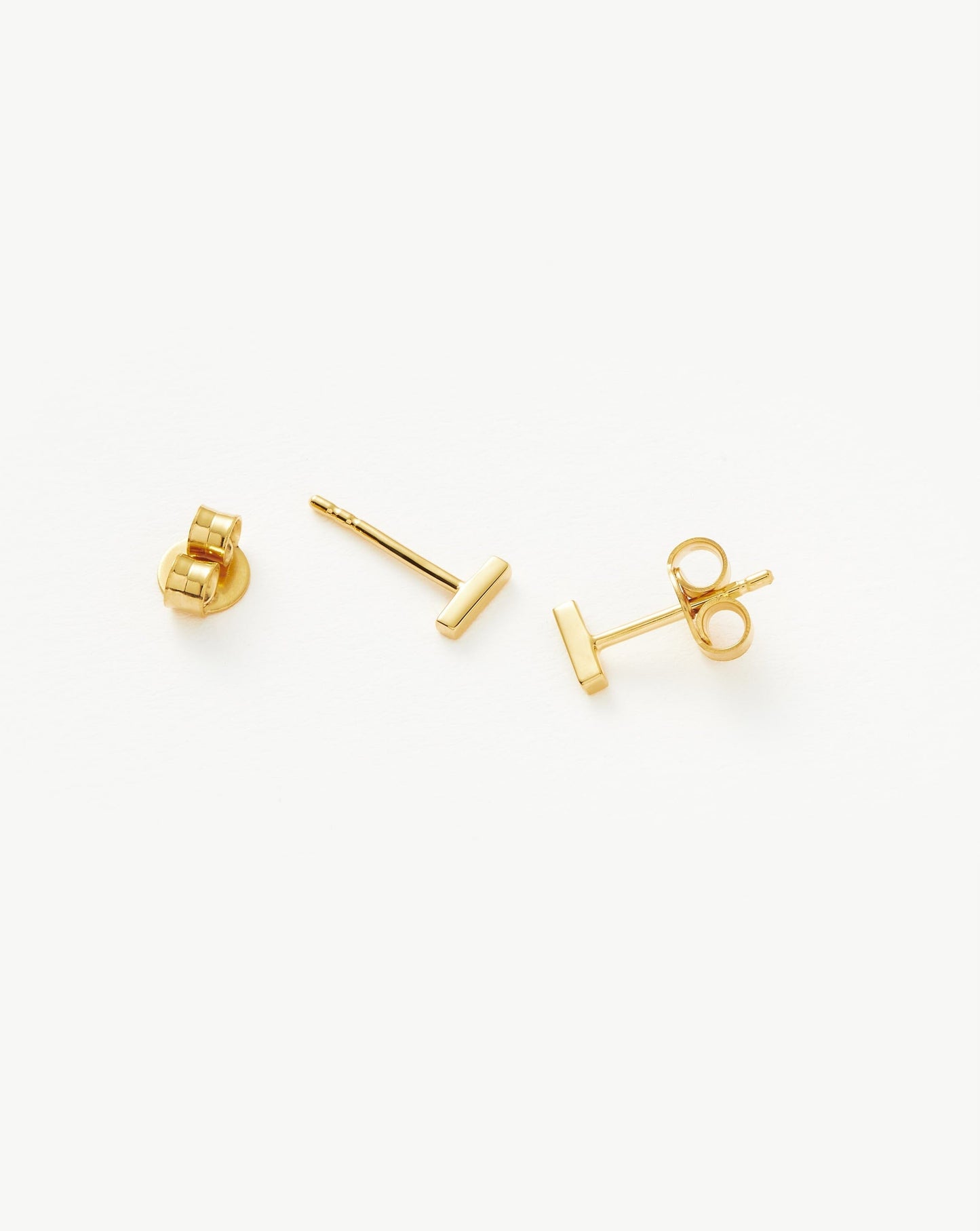 Gold Vermeil Bar Stud Earrings for Regular Wear