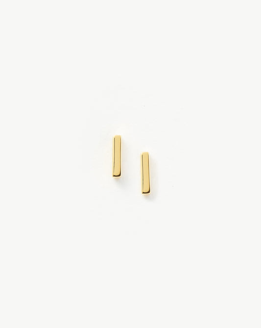 Gold Vermeil Bar Stud Earrings for Regular Wear