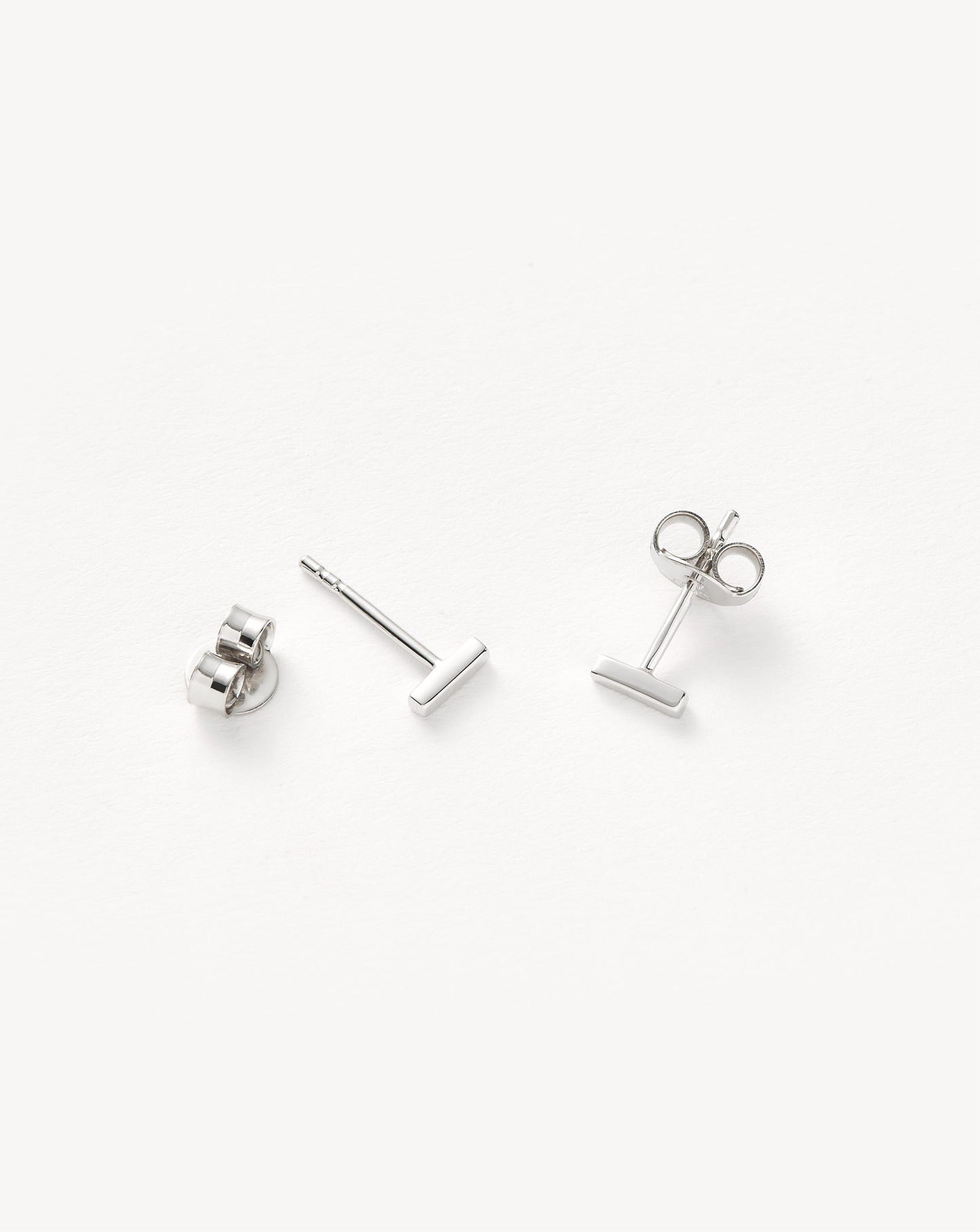 Sterling Silver Bar Stud Earrings