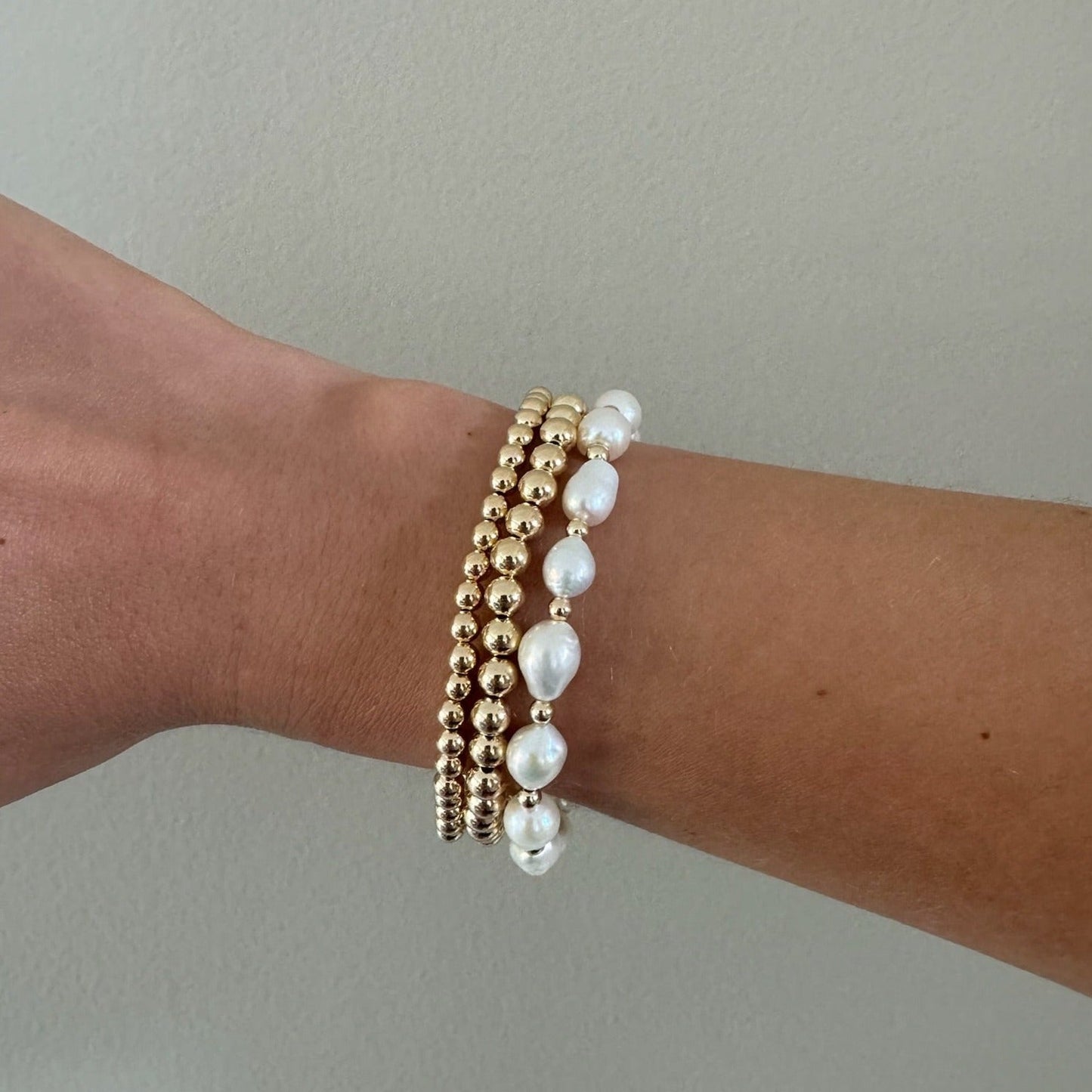 Triple Stack Baroque Juno Bracelet in Multiple Sizes