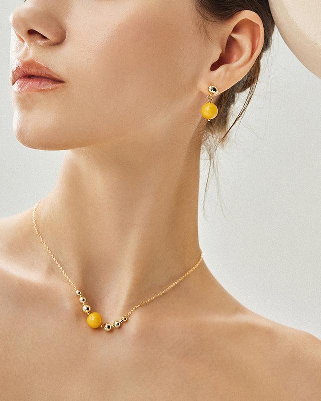 Amber Beeswax Statement Earrings for Unique Style