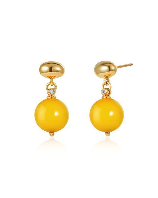 Amber Beeswax Statement Earrings for Unique Style