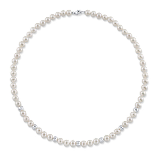 White Freshwater Cultured Pearl Necklace 7.5-8.0mm