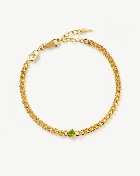 Gold Plated Vermeil Peridot Chain Bracelet