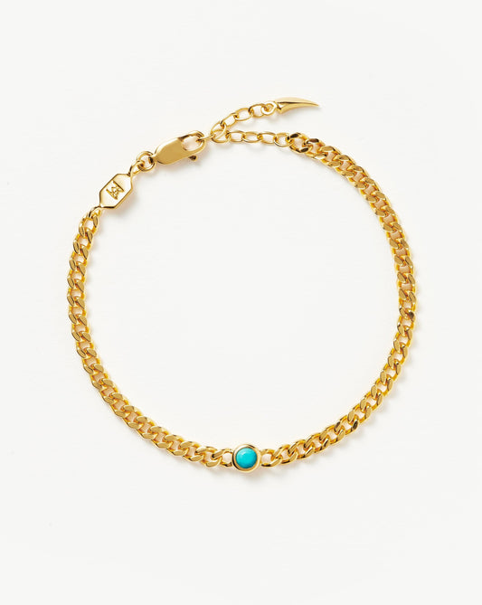 Turquoise Chain Bracelet in 18k Gold Plated Vermeil