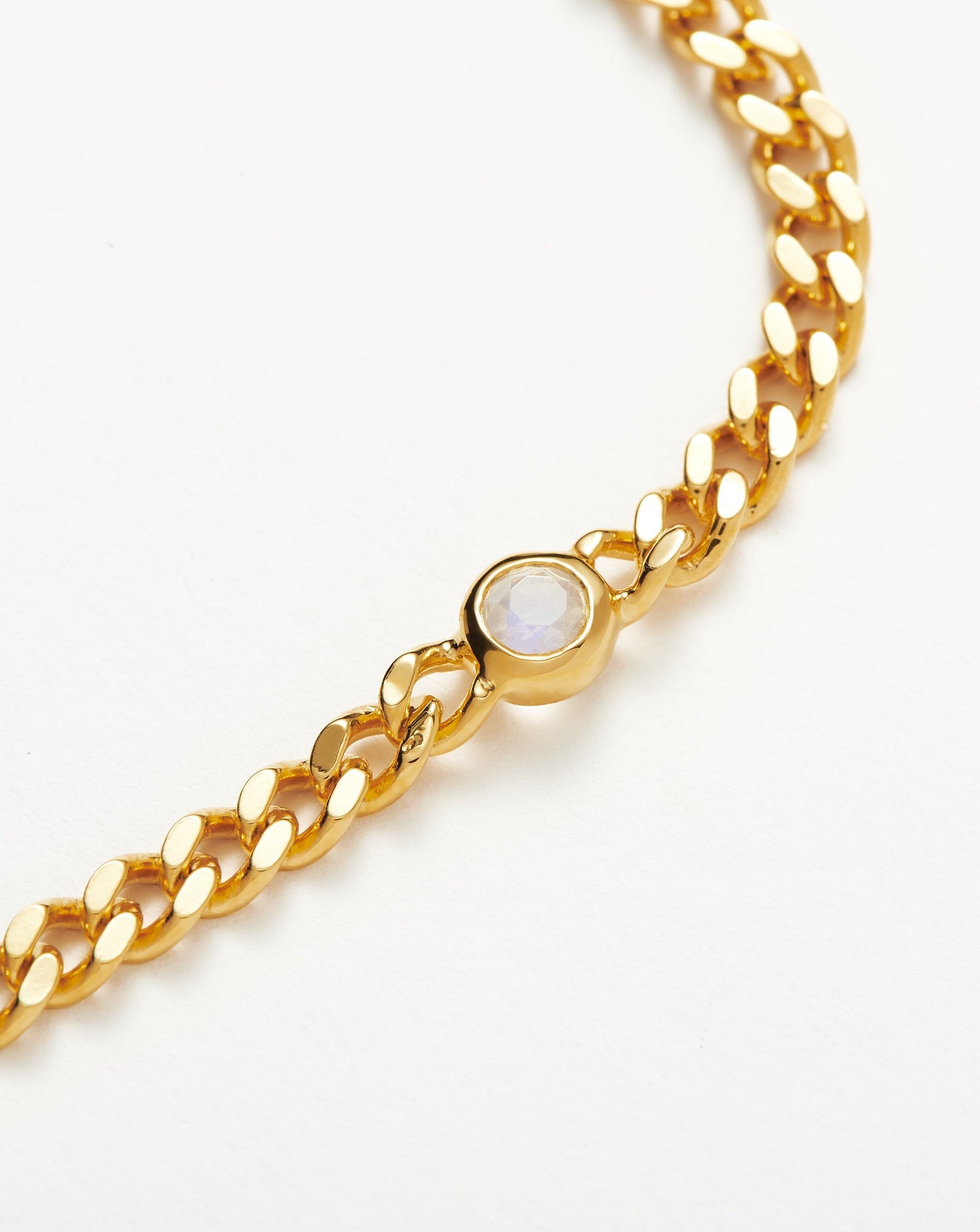 Rainbow Moonstone Chain Bracelet in 18k Gold Plated Vermeil