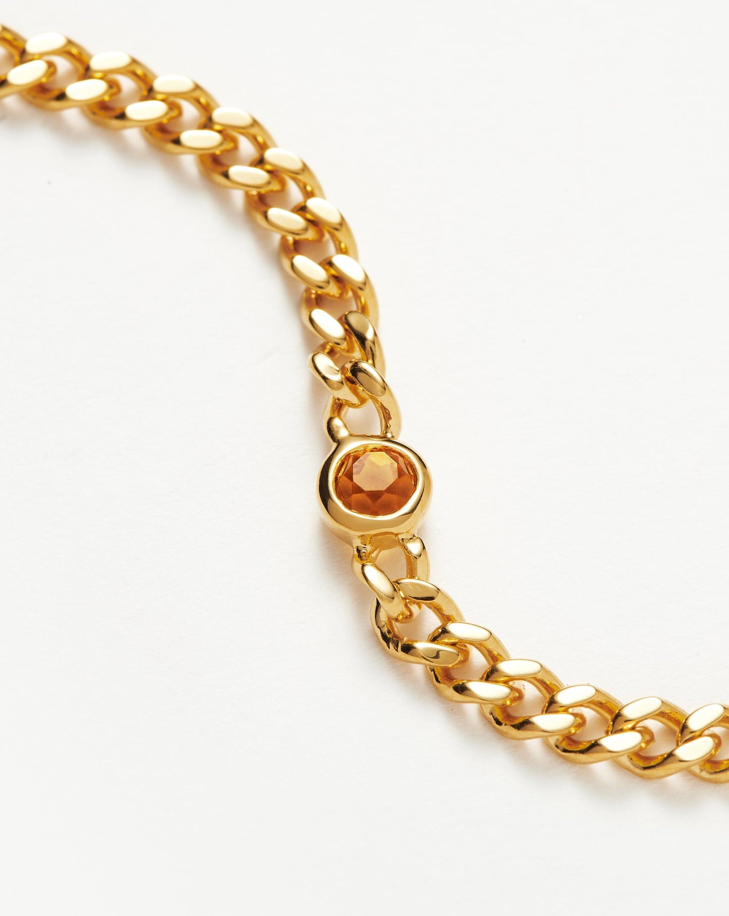 Citrine Chain Bracelet in 18k Gold Plated Vermeil