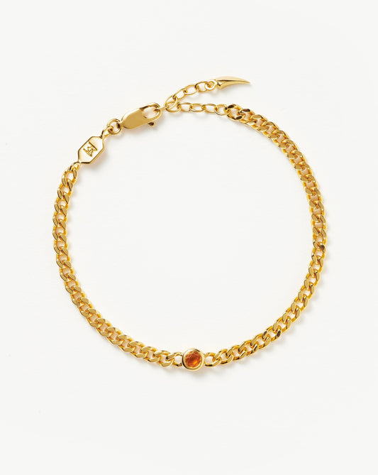 Citrine Chain Bracelet in 18k Gold Plated Vermeil