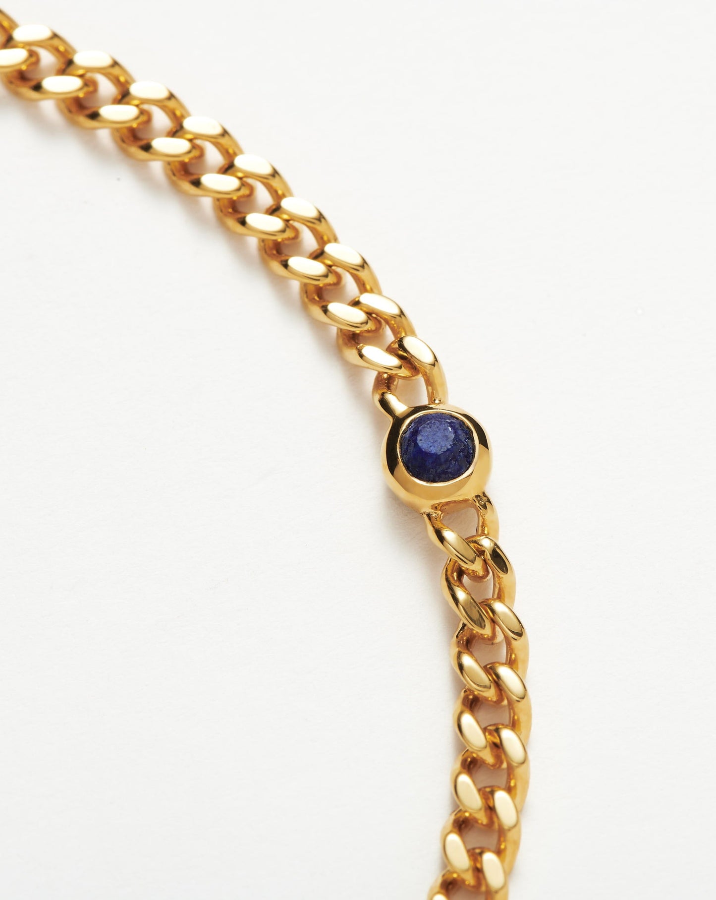 Lapis September Birthstone Gold Plated Chain Bracelet