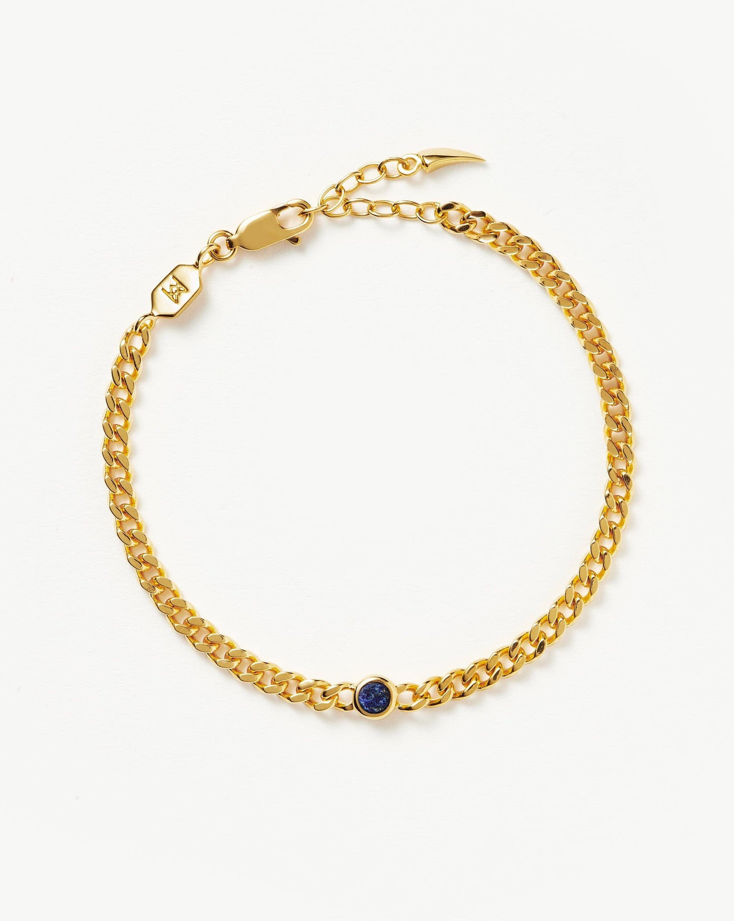 Lapis September Birthstone Gold Plated Chain Bracelet