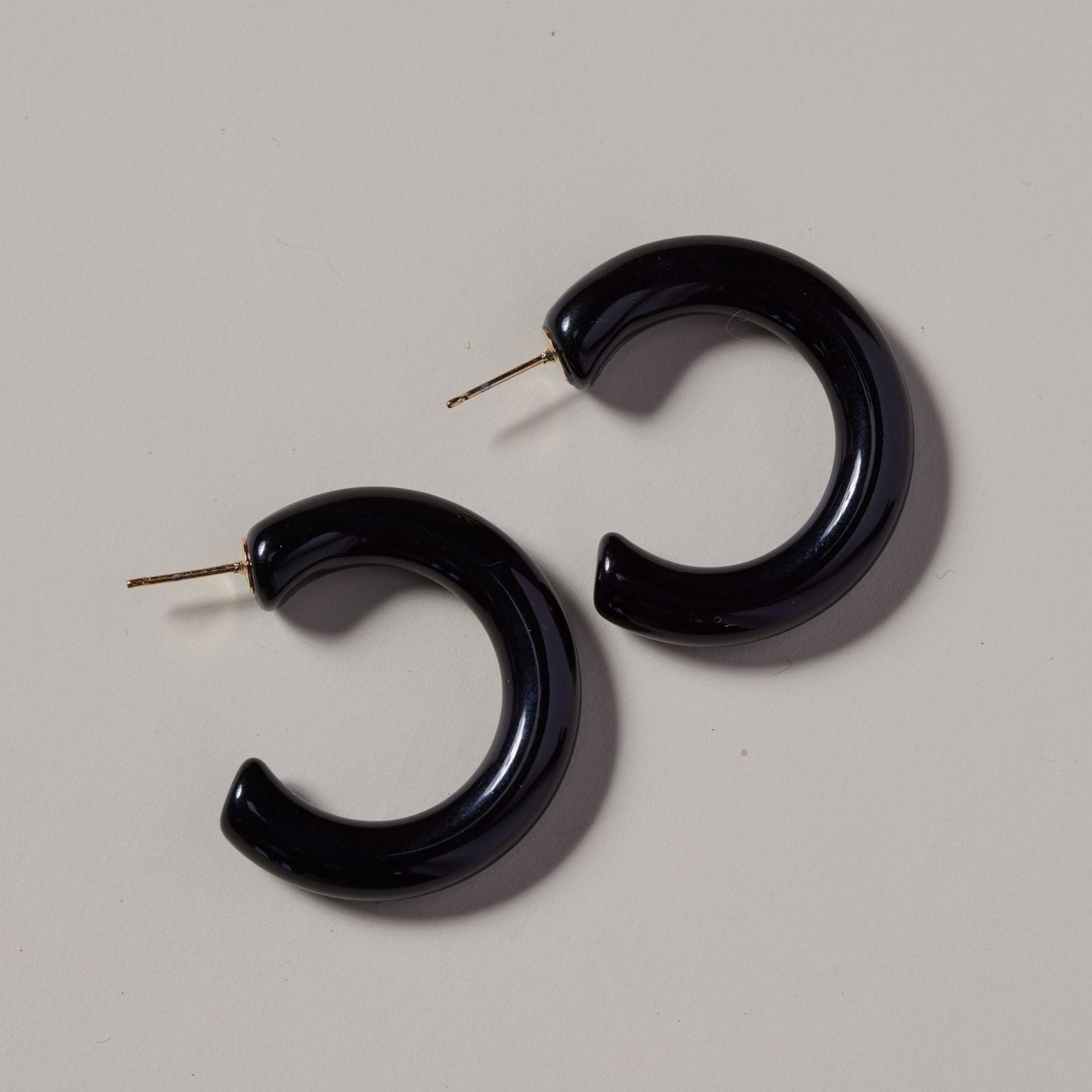 Black Acrylic Hoop Earrings for Everyday Wear