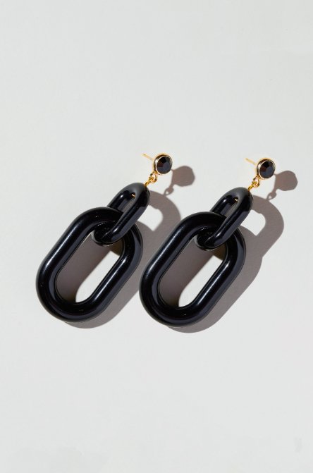 Black Acrylic Chain Earrings for Stylish Look