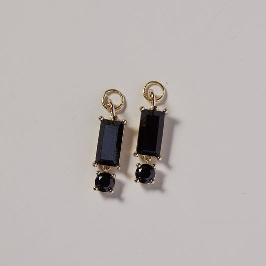 Black Crystal Baguette Charm Set