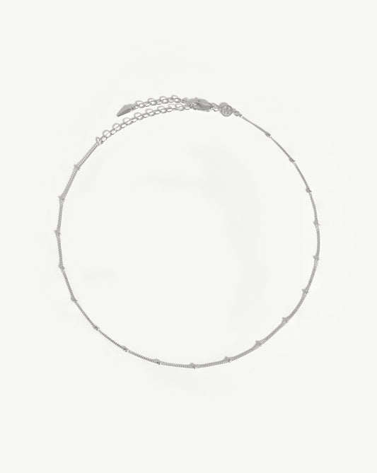 Sterling Silver Bobble Chain Choker Necklace