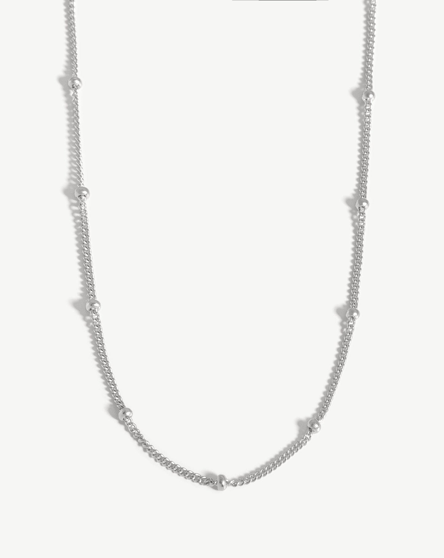 Sterling Silver Bobble Chain Choker Necklace