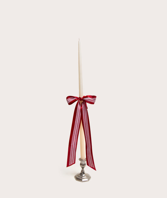 Lace Bow Taper Candle for Elegant Decor