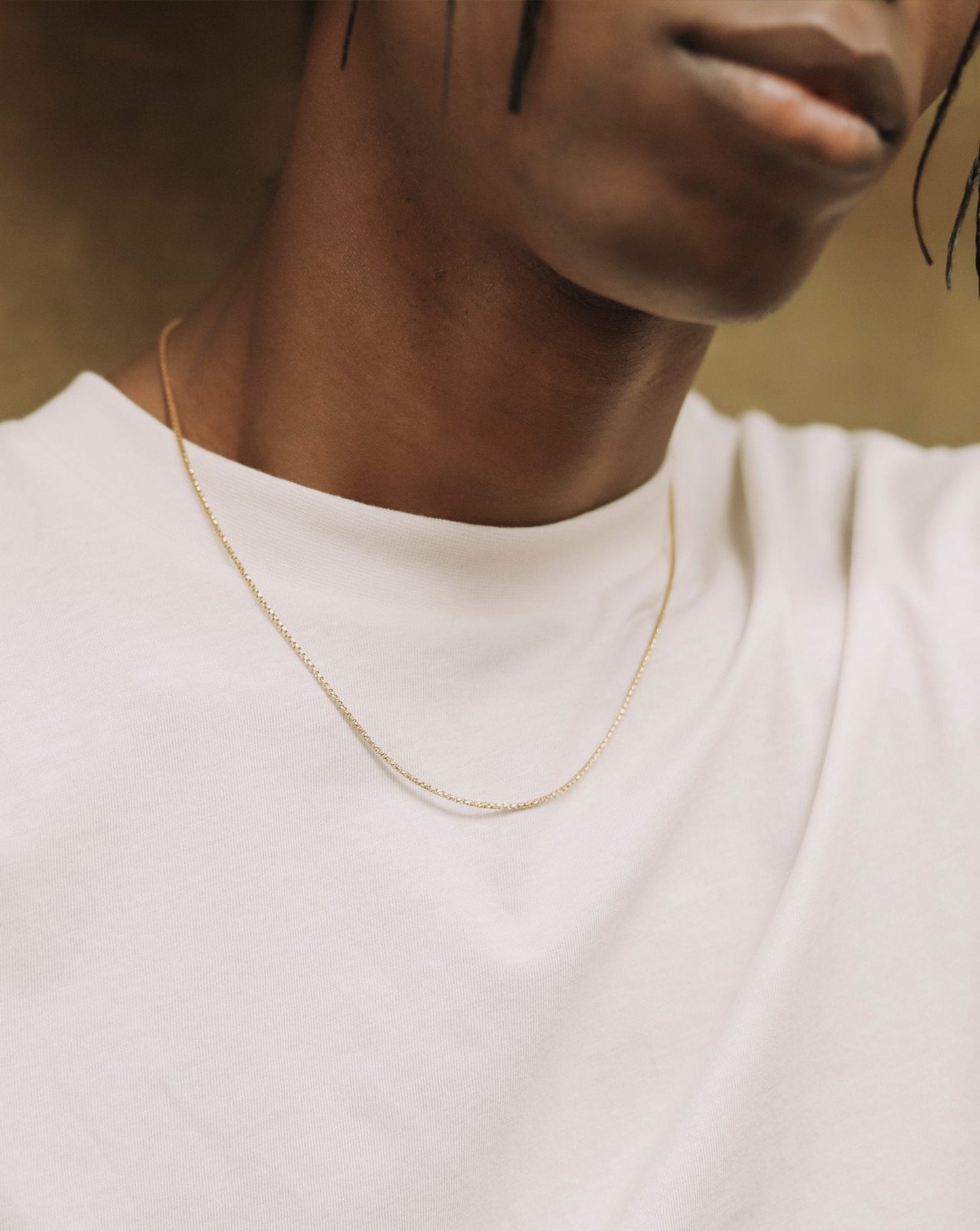 Box Link Chain Necklace in 18k Gold Vermeil