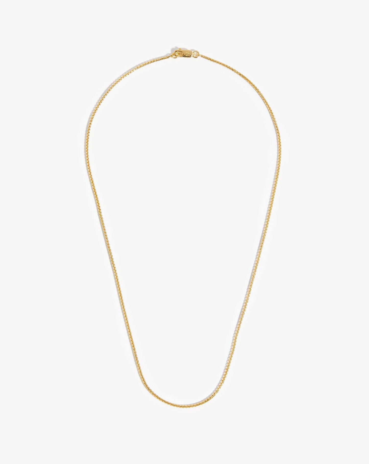 Box Link Chain Necklace in 18k Gold Vermeil