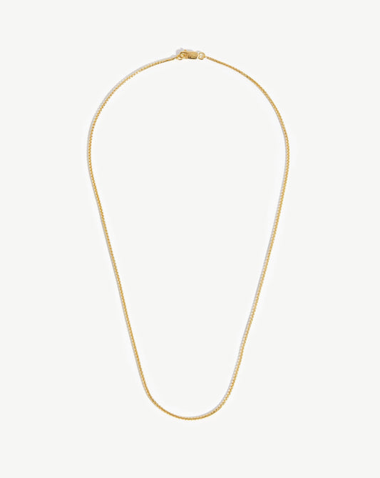 Box Link Chain Necklace in 18k Gold Vermeil