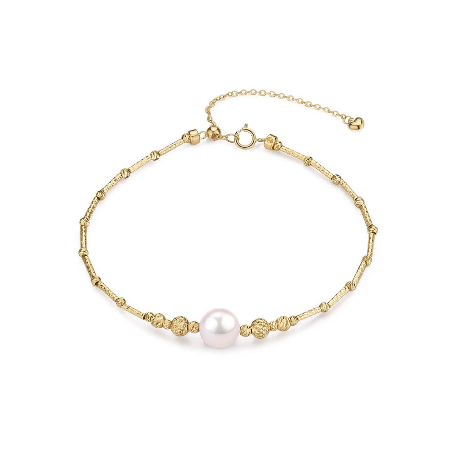 Freshwater Pearl Tube Beaded Bracelet in 18K Gold