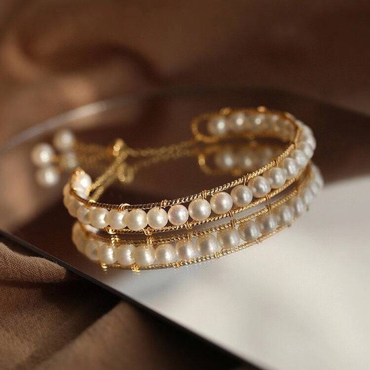 Bolo Pearl Bracelet in 14K Yellow Gold