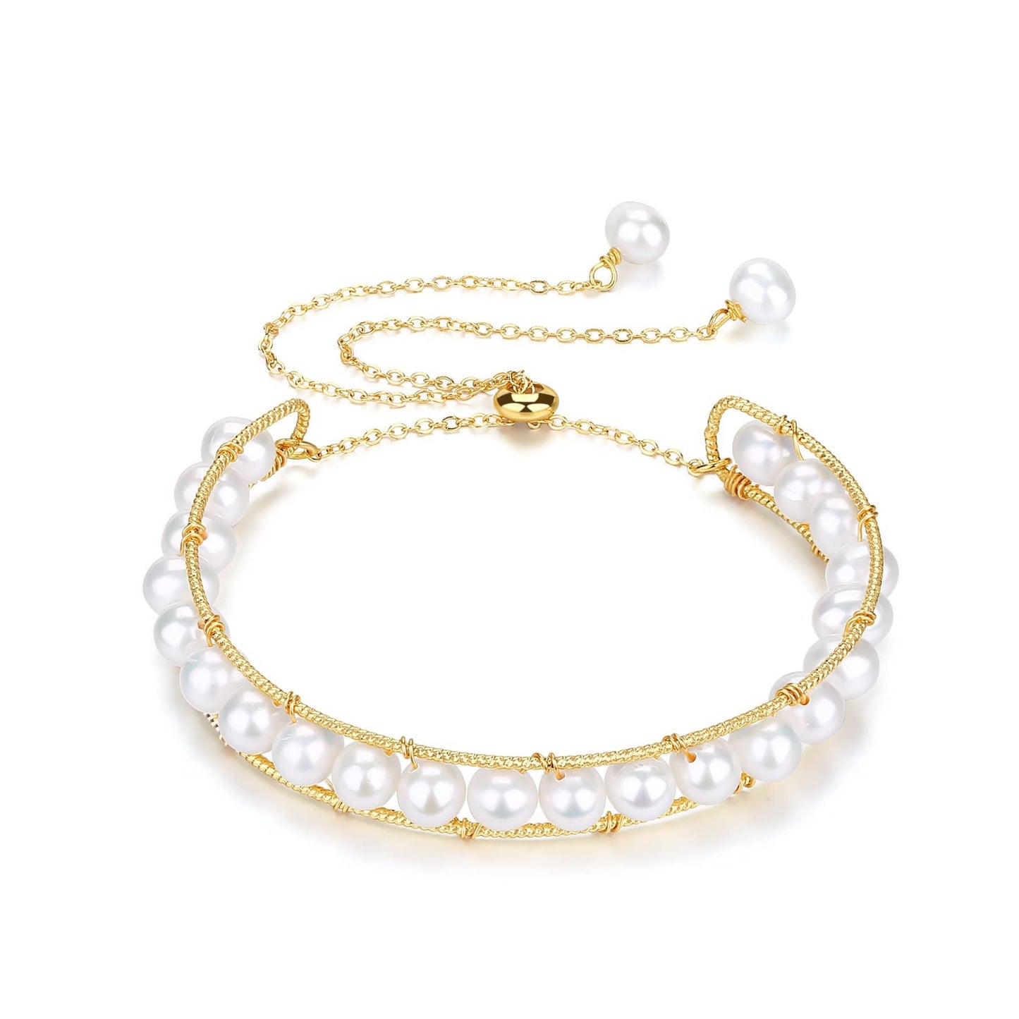 Bolo Pearl Bracelet in 14K Yellow Gold