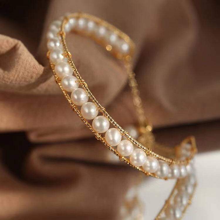 Bolo Pearl Bracelet in 14K Yellow Gold