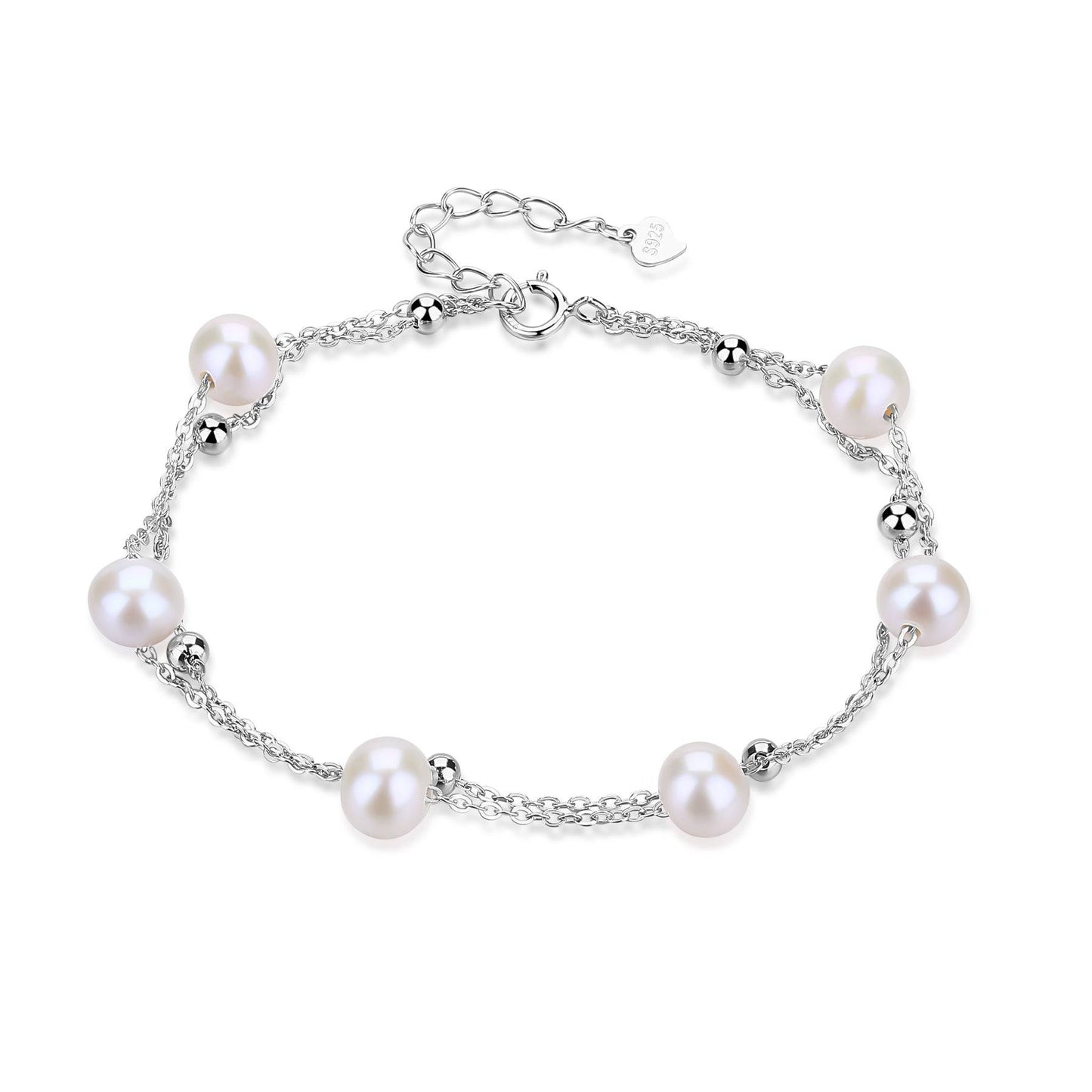 Layered Bracelet with Freshwater Pearls