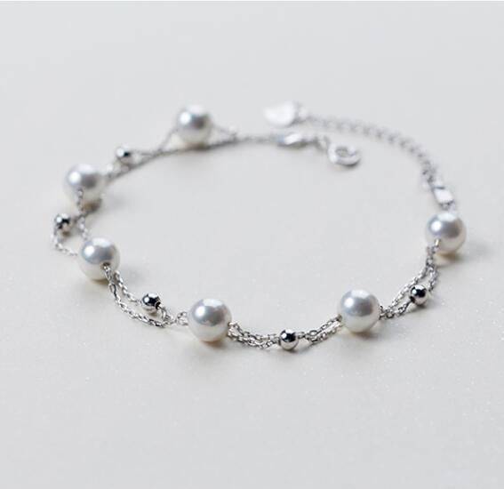 Layered Bracelet with Freshwater Pearls