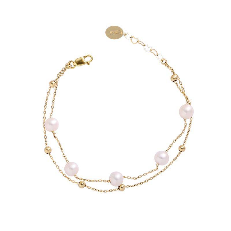 Layered Bracelet with Freshwater Pearls