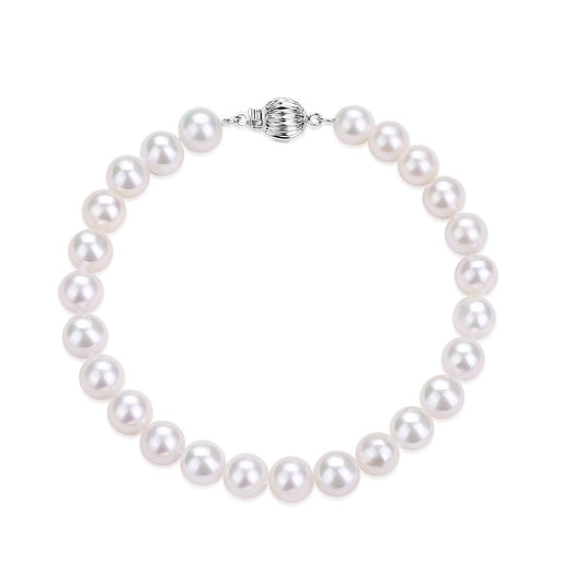 Freshwater Pearl Bracelet in Silver 6-9mm