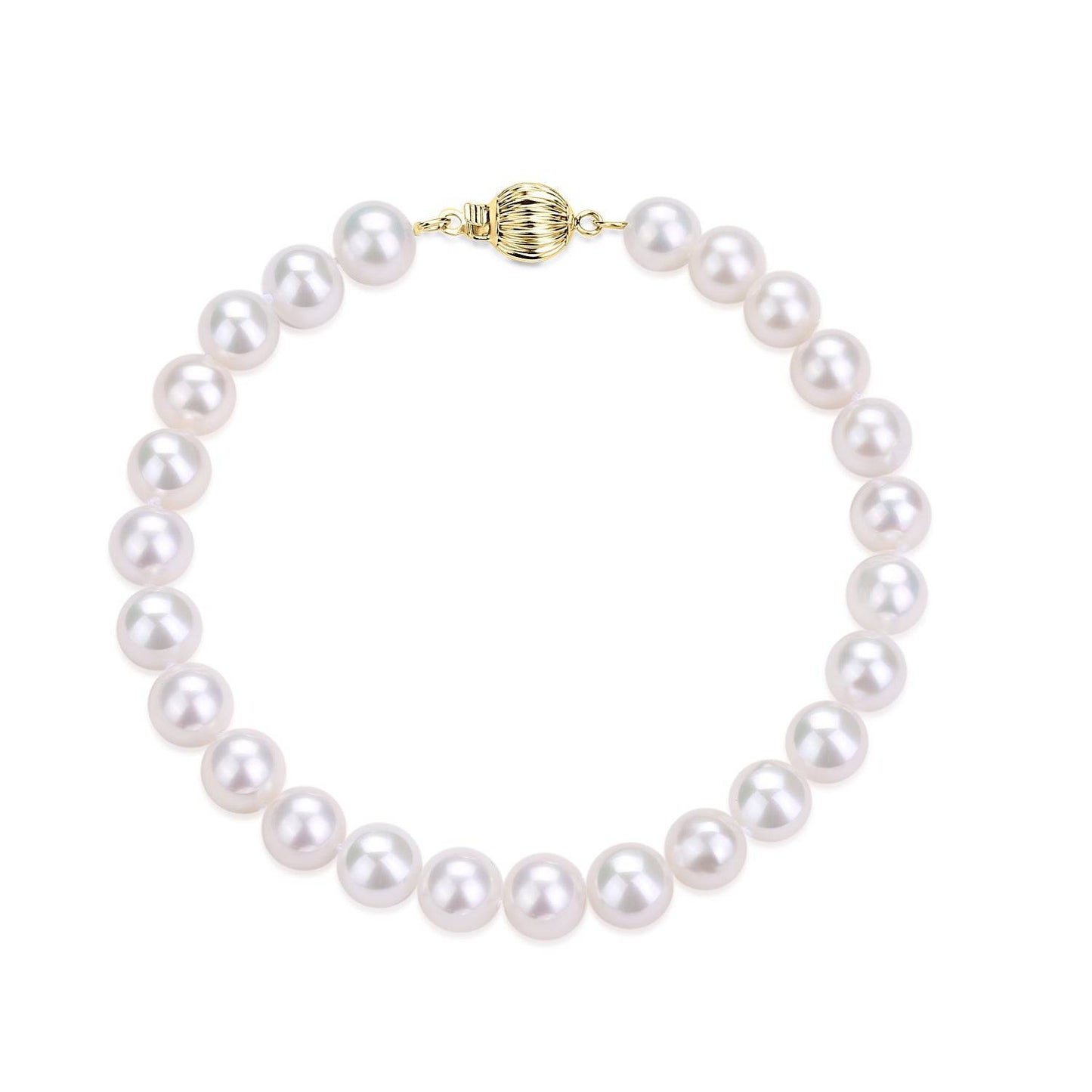 Simple White Freshwater Pearl Bracelet 7.5 to 8 Millimeter