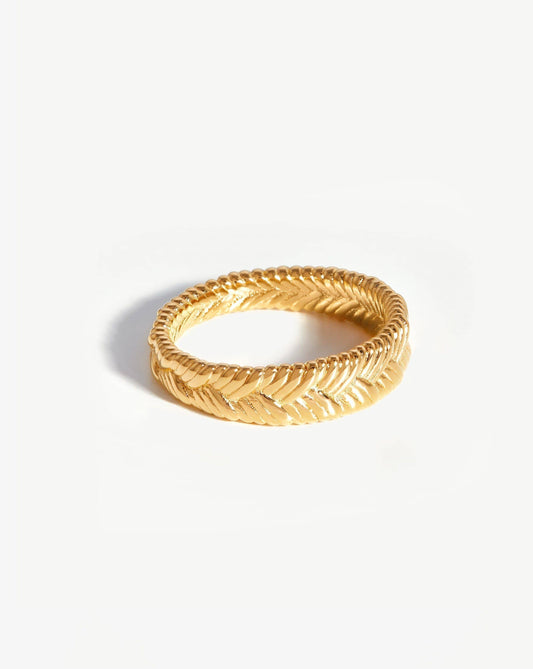 Gold Plated Braid Design Ring for Women