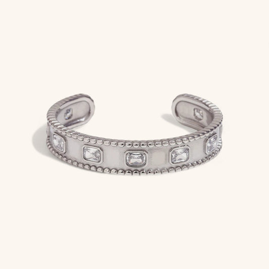 Zircon Open Cuff Bracelet for Everyday Wear