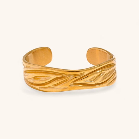 Bold Golden Metal Cuff Bracelet for Women