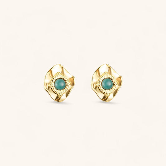 Irregular Spiked Stud Earrings in Vintage Gold Plated