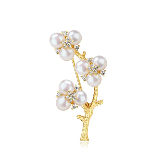 Freshwater Pearl Floral Brooch Accessory