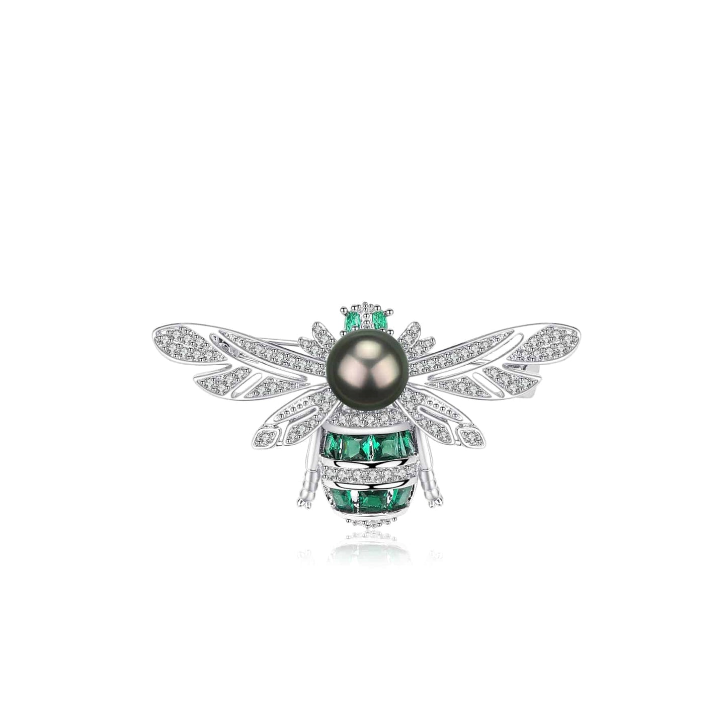 Tahitian Pearl and Cubic Zirconia Bee Brooch