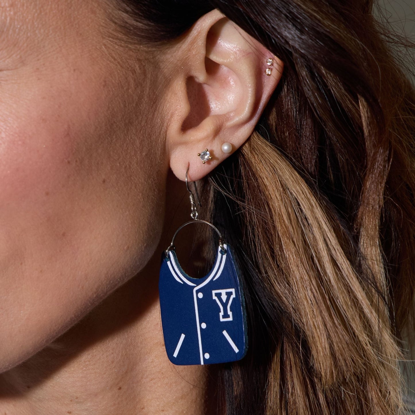 University Letter Jacket Inspired Earrings