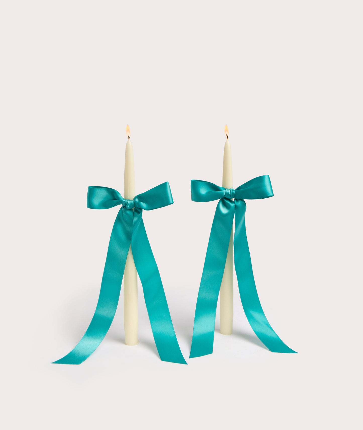 Taper Candles with Satin Bows for Elegant Decor