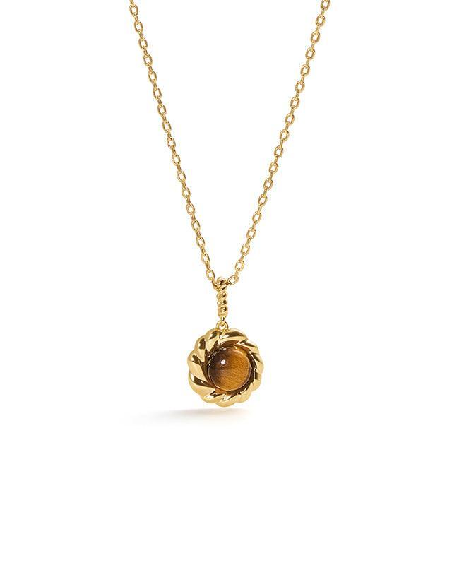 Tigerite Necklace in Caramel Coffee Color