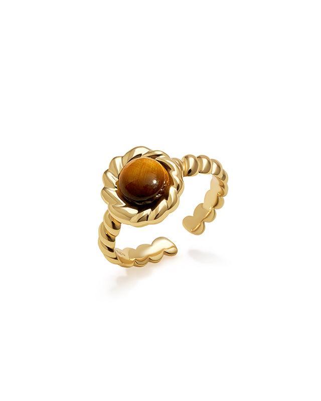 Tigerite Ring with Caramel Coffee Color