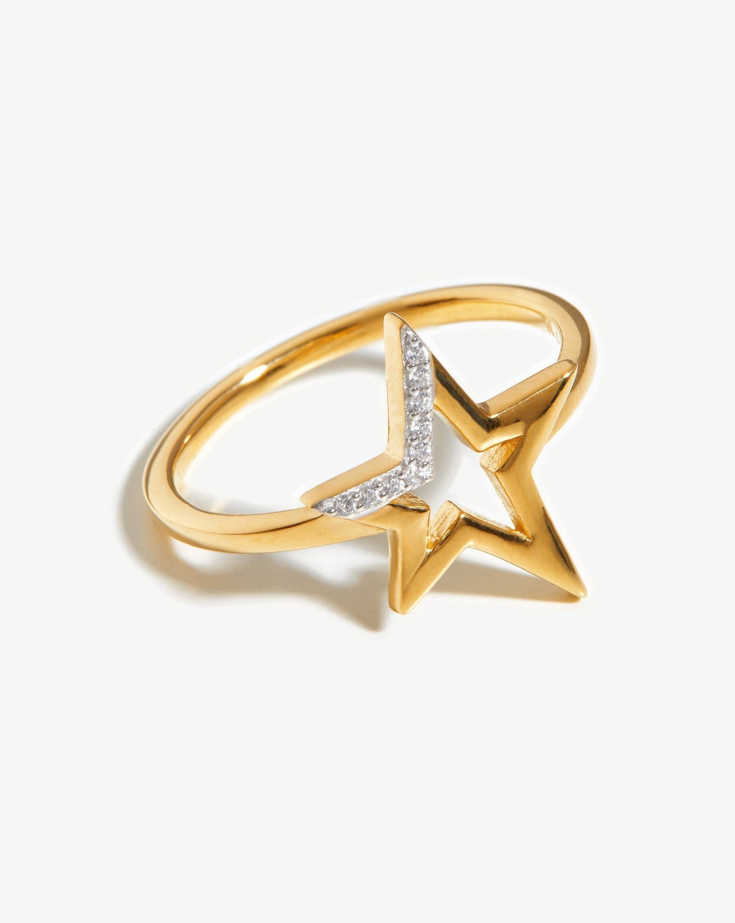 Pave Star Ring in 18k Gold Vermeil and Cubic Zirconia