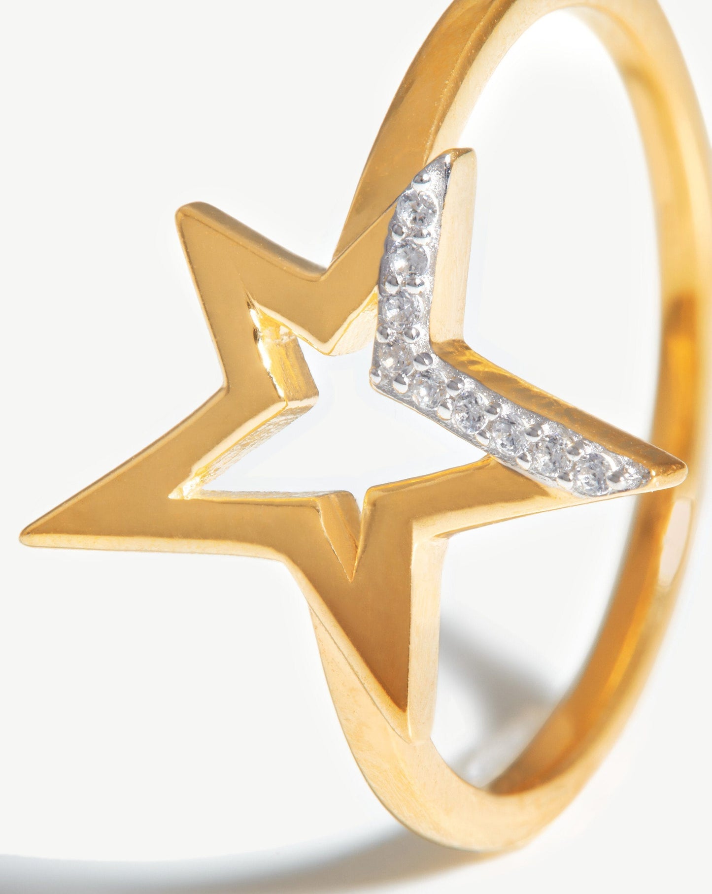 Pave Star Ring in 18k Gold Vermeil and Cubic Zirconia