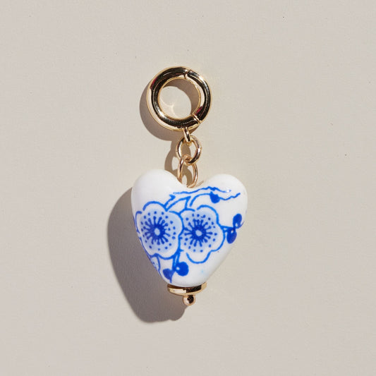 Ceramic Heart Charm Handmade Jewelry Piece