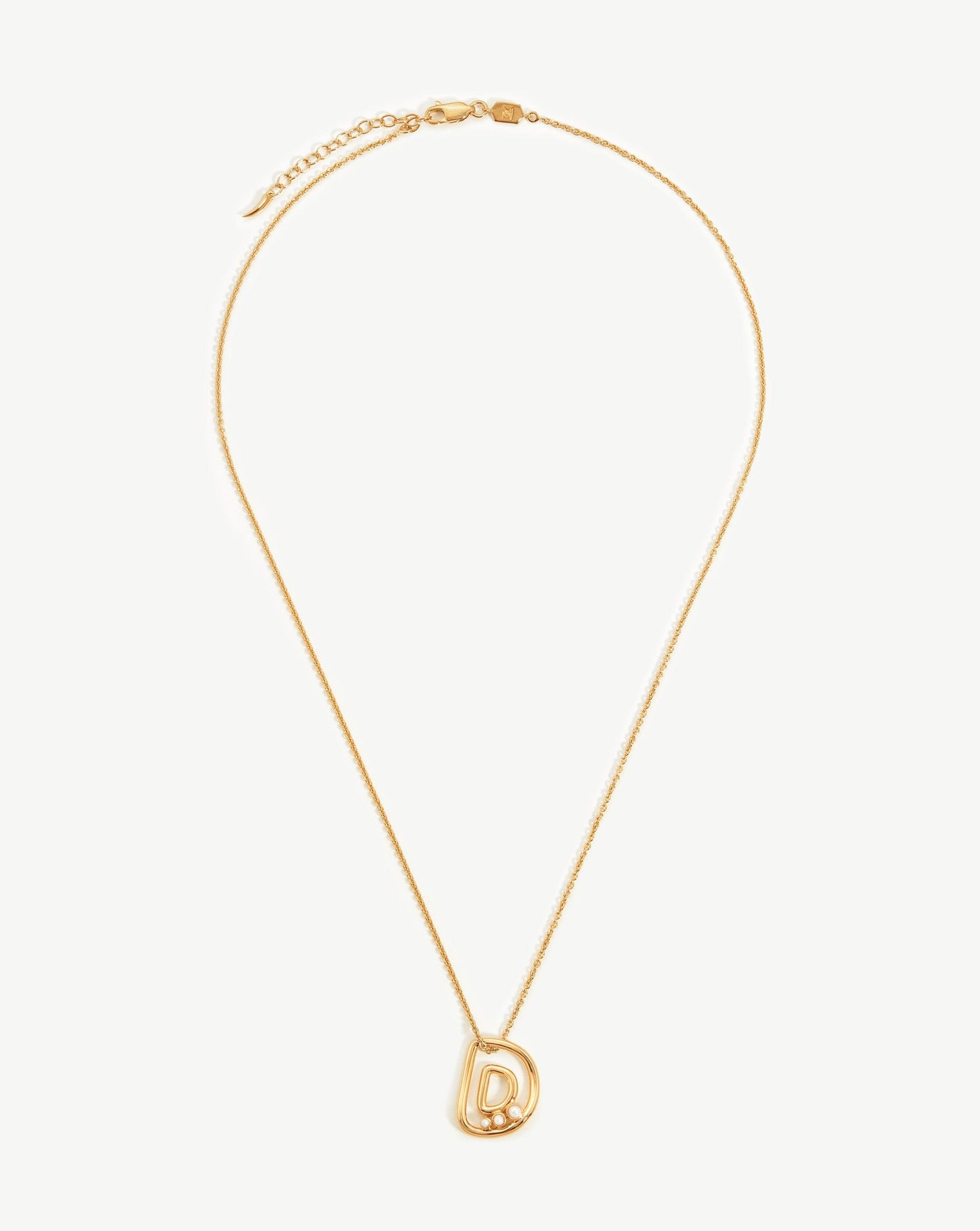 Chubby Pearl Initial Pendant Necklace in Gold Vermeil 3